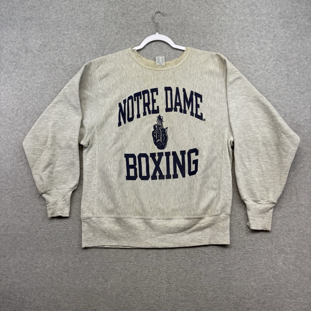 Vintage Notre Dame Reverse Weave Boxing Gloves University Irish 90s Men's L